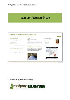 Guide du portfolio numérique Mahara