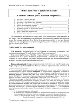 10 Clefs pour vivre la pureté