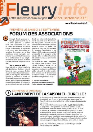 La Lettre d'information n°59 - septembre 2009