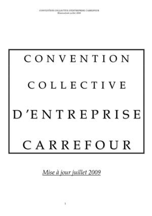 Convention collective Carrefour juillet 2009