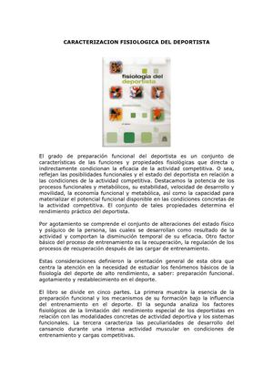 Caracterización fisiológica del deportista