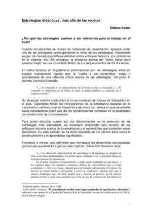Estrategias didácticas más allá de las recetas.
