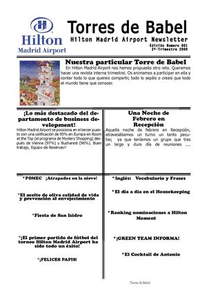 Revista Interna del Hotel Hilton Barajas Madrid "Torre de Babel"