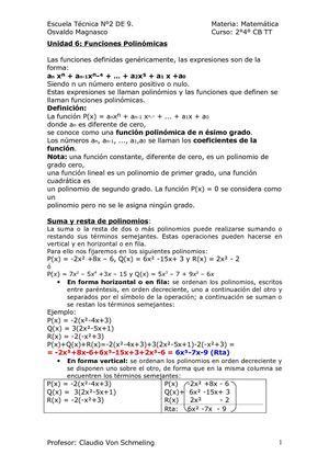 Funciones Polinómicas