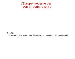 L'Europe moderne - Notes de cours
