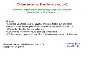 L'Orient ancien - Notes de cours