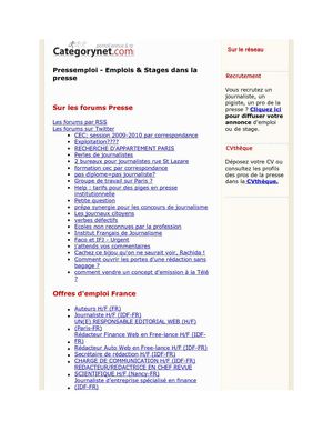 Pressemploi du 11 octobre 2009