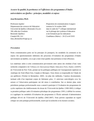 Assurer la qualité, la pertinence et l'efficience des programmes d'études universitaires au Québec: principes, modalités et enjeux