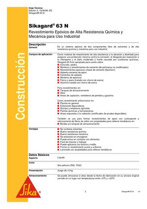 Hoja técnica SIKAGARD 63N