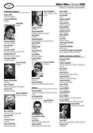 Who's Who in France 2010