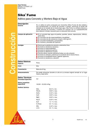 Hoja técnica Sika® Fume