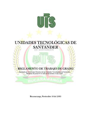 14. Reglamento Trabajo de Grado UTS