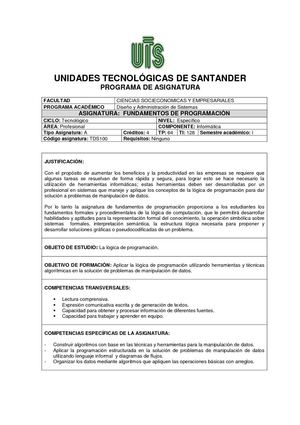 Prog Asig -  Fundamentos de Programacion