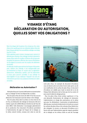 Article vidange d'étang