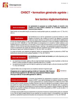 La formation des membres des CHSCT