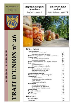 Journal Communal de la Mairie de Lautenbach "trait d'union" n° 26