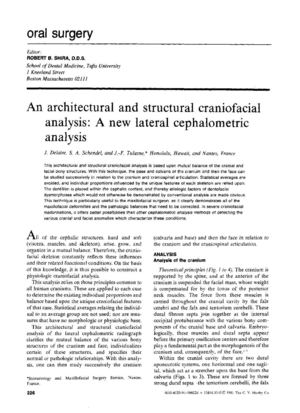 An architectural and structural craniofacial analysis a new lateral cephalometric analysis J Delaire