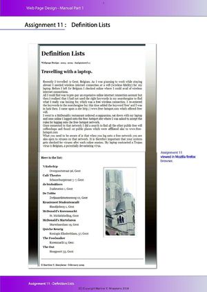 Web Design Manual 1 - Assignment 11 - Definition List