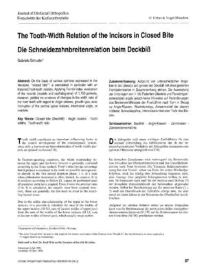 The tooth-width relation of the incisors in closed bite