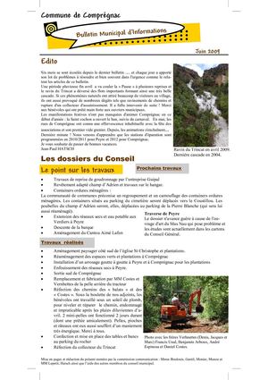Bulletin municipal de la commune de Comprégnac - Juin 2009