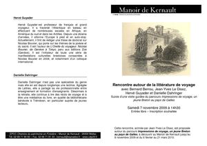rencontre autour de la littérature de voyage au manoir de Kernault