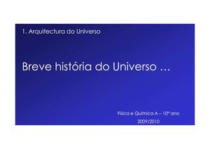 Breve história do Universo 10.º ano
