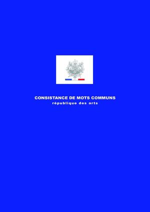 Consistance de mots communs (république des arts) #2 