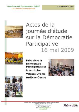Actes de la journée d'études Démocratie Participative du 16 mai 2009
