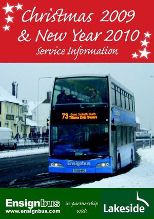 Ensignbus Christmas and New Year Timetables