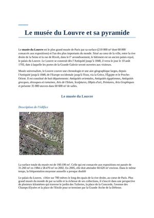 Le musée du Louvre et sa Pyramide