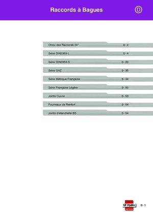 GF Hydro - D Raccords à bagues