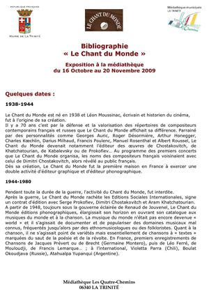 Le Chant du Monde