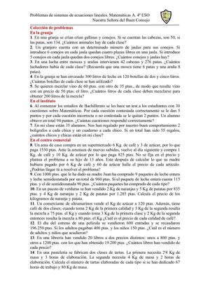 problemas sistemas ecuaciones