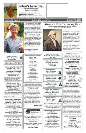 Robyn's Table Chat - October 13th, 2009