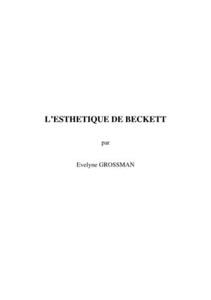 L'Esthétique de Beckett