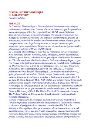 GLOSSAIRE THÉOSOPHIQUE