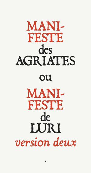 MANIFESTE DES AGRIATES