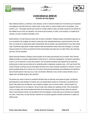 Cuento Conciencia Breve