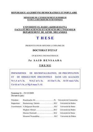 Doctorat d etat de S.BENSAADA