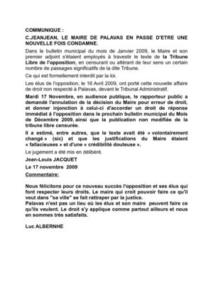 Le maire de Palavas, Christian Jeanjean, une nouvelle fois en passe d'être condamné pour erreur de droit!