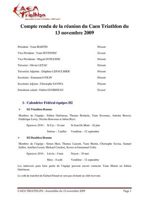 Compte rendu Novembre 2010