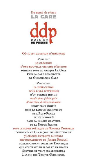 LA GARE / DOSSIER DE PRESSE / Un sel d’argent : Mimoria arghjintina
