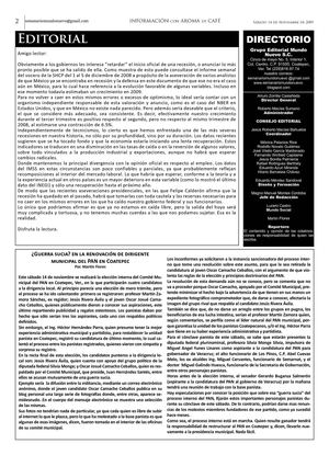 Semanario Mundo Nuevo. Información con aroma de café