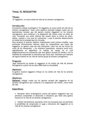 EL REGGAETON UN ESTILO DE VIDA DE LOS JOVENES CARTAGENEROS