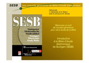 Introduction à la Bible d'étude électronique de Stuttgart (SESB)
