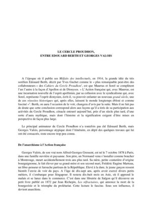 Sur le Cercle Proudhon - Alain de Benoist