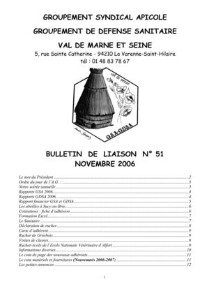 Bulletin n°51 novembre 2006