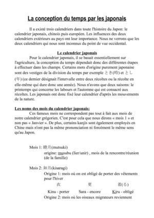 Anthropologie - 2 - La conception du temps par les japonais