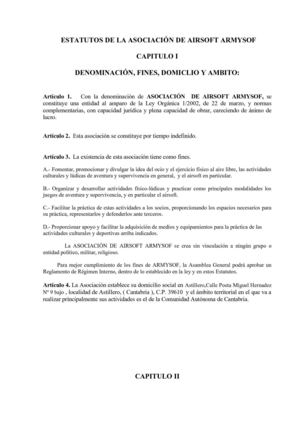 Estatutos Armysof