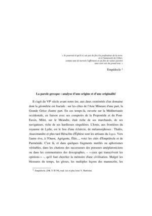 La parole grecque - O. Battistini